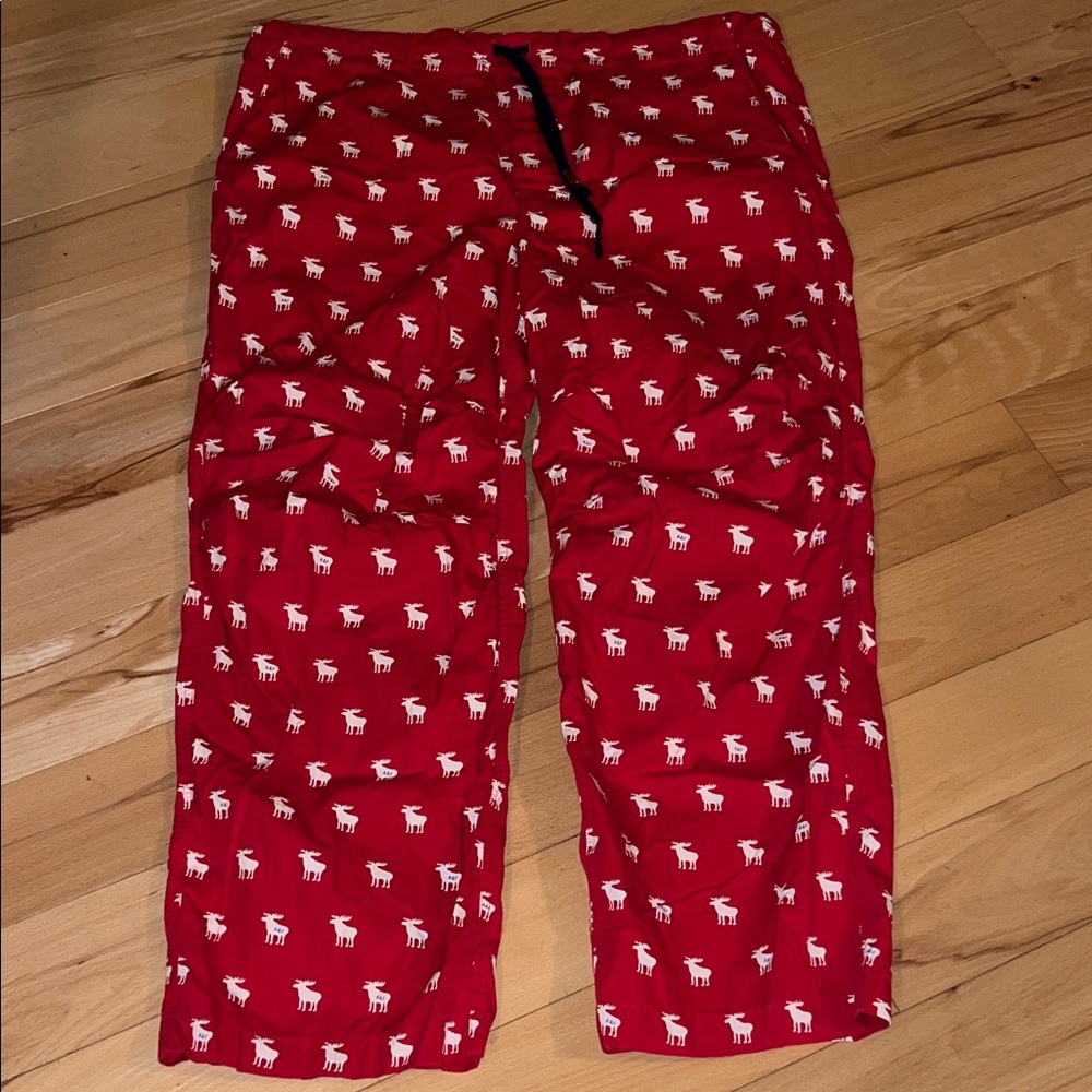 Abercrombie & Fitch Red Moose Print Lounge Pants, size XL